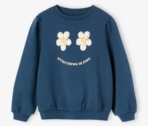 Vertbaudet Ensemble Fille, Sweat & Legging, Imprimé Marine, Produit Original