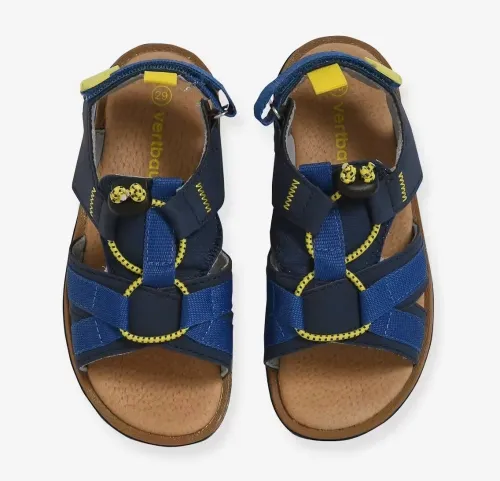 Vertbaudet Sandales Garçon été, Scratchées, Bleu, Produit Original
