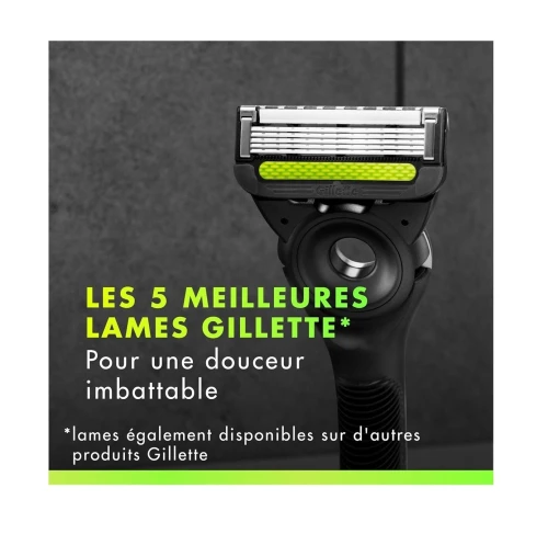 Gillette Labs Rasoir Pour Homme, 5 Lames,  Edition Neon Night - Avec Barre Exfoliante, Produit d'Origine