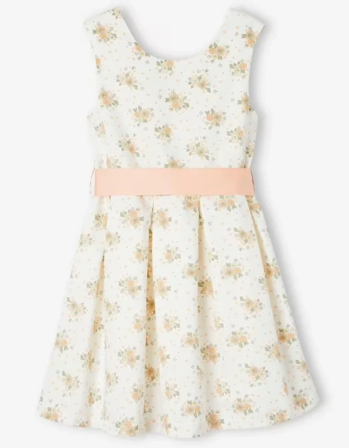 Vertbaudet, Robe de Cérémonie Fille, Motifs Fleurs, Rose Imprimé, Produit Original