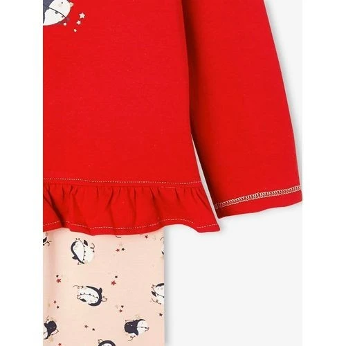 Vertbaudet Pyjama Fille - Pingouins - Rouge