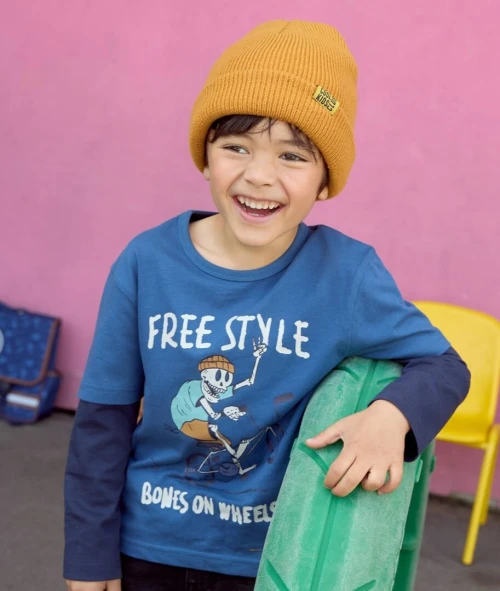 Vertbaudet Pack de 3 T Shirts Garçon, Bienvenue dans la Forêt, Bleu, Produit Original