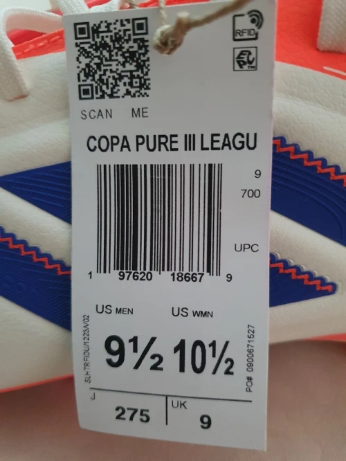 Soulier adidas copa pure III - origine USA - 43 1/3