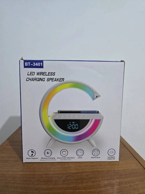 Enceinte G-Smart 4-en-1 : Chargeur Induction + Lampe LED + Réveil