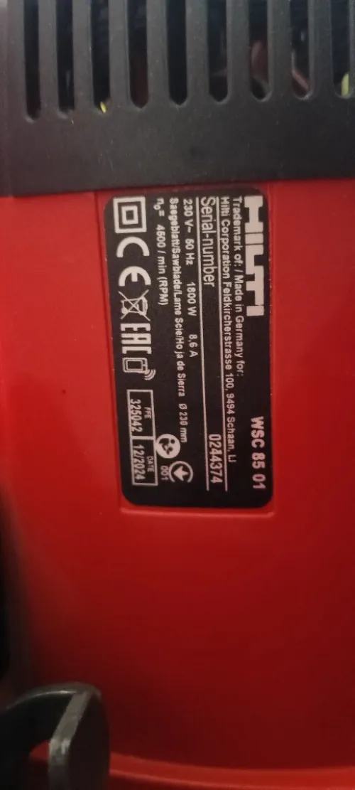 Scie circulaire électrique 235mm 1800W - HILTI WSC 85 (Germany)