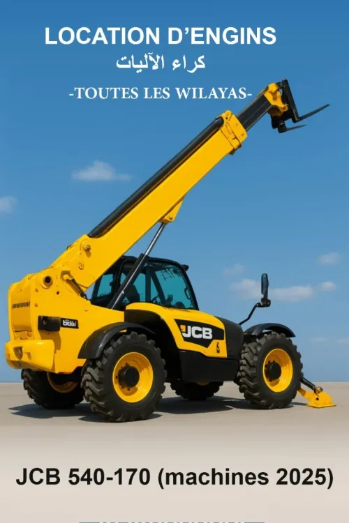 Location JCB 540-170 télescopique et grue (2025)