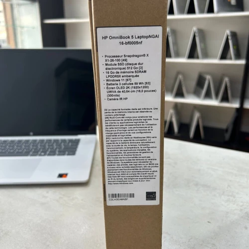 HP OmniBook 5 16 pouce 2K OLED Snapdragon X (X1-26100) 16 Go 512 Go SSD neuf jamais utilisé