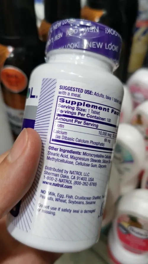 Biotin 10000 ug Natrol 100 capsules 