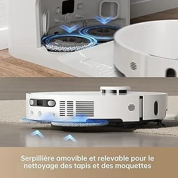 DREAME X40 Ultra Complete Robot Aspirateur avec Serpillière amovible et relevable