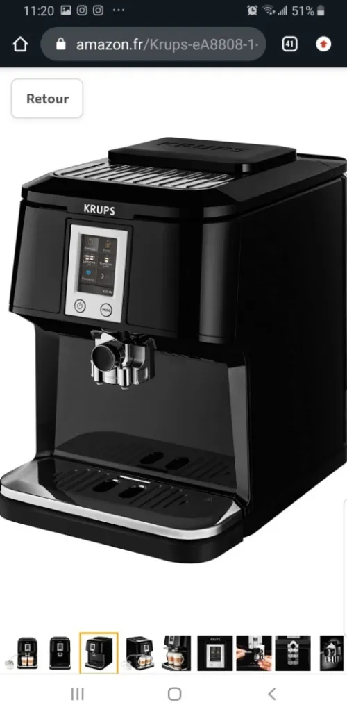 Krups eA8808 2 en 1-touch machine capuucino 1,7 l (noir)