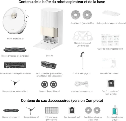 DREAME X40 Ultra Complete Robot Aspirateur avec Serpillière amovible et relevable