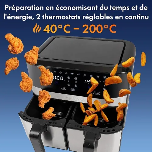 Profi Cook,Double Friteuse à Air Chaud avec Ecran Tactile