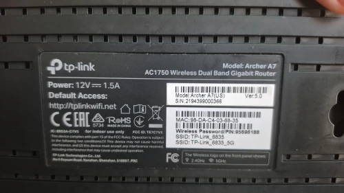 TP-Link Archer A7 AC1750 Dual-Band Wi-Fi Router