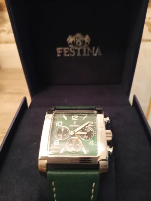 MONTRE FESTINA F20653/2 VERT BRACELET CUIR POUR  HOMME