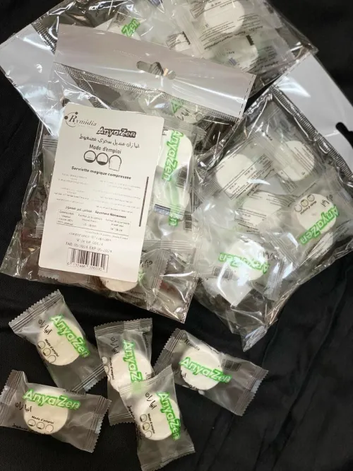 منديل سحري مضغوط  Serviette magique compressée