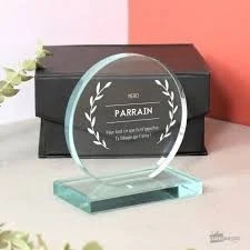trophée personnalisé en vert 