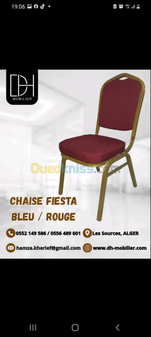 chaise fiesta bleu Rouge
