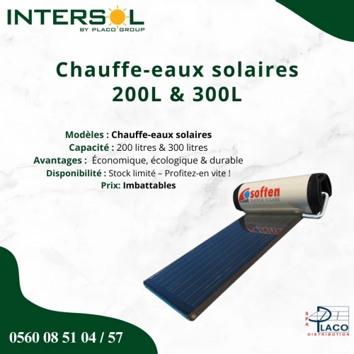 Chauffe-eaux solaires thermiques 200L & 300L