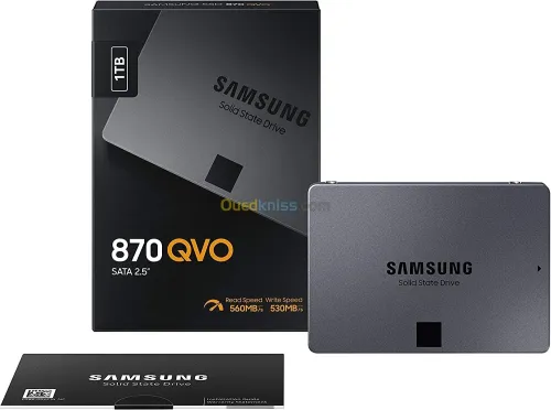 SAMSUNG 870 QVO 1TB - 2,5 POUCES, SATA 6G - VITESSES JUSQU'À 560 MOS - BLACK