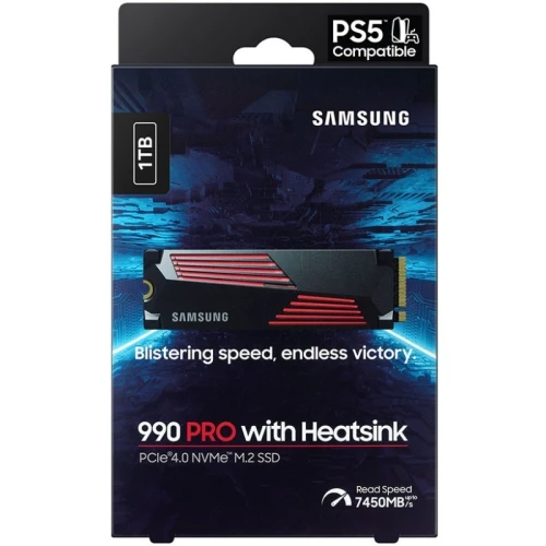 SAMSUNG 990 PRO With Headsink 1 To SSD NVMe M.2 PCIe 4.0 7450 Mo/S