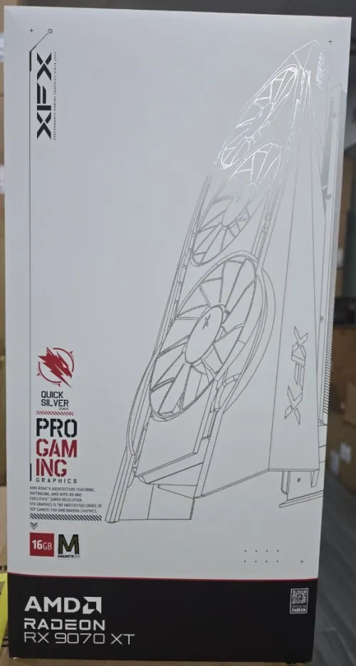 XFX QUICK SILVER RADEON RX 9070 XT WHITE MAGNETIC 16GB - PRO GAMING - GDDR6 -RAY TRACING - 3X FANS