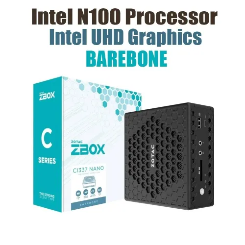 ZOTAC ZBOX CL337 NANO- MINI PC SFF - INTEL N100 - 8GB - 256GB -WIFI - BLUETOOTH - USB/DP/HDMI -BLACK