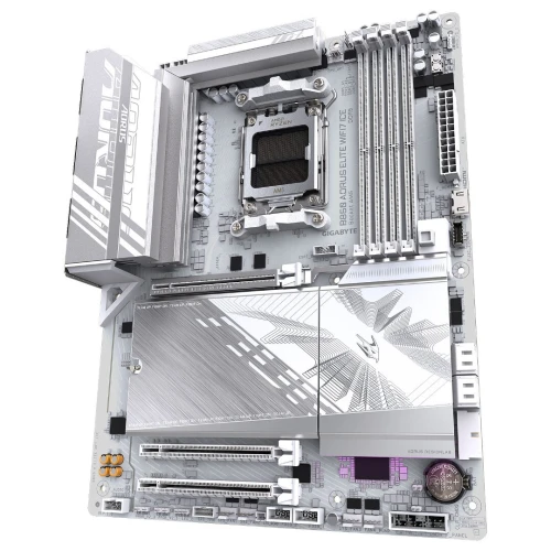 GIGABYTE B850 AORUS ELITE WIFI7 ICE - CARTE MÈRE ATX - SOCKET AM5 - 4 x DDR5 - 1 x PCIe 5.0 X16 - 3 x M.2 NVMe - WIFI 7 - BLUETOOTH 5.4 - LAN 2.5GBE - USB 3.2 - WHITE