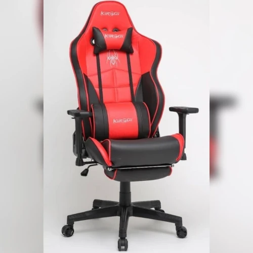  KIROGI SIÉGE GAMING 2076 XL - ACCOUDOIR 5D - REPOSE-PIEDS - ROTATION À 360 - ERGONOMIQUE - ROUGE