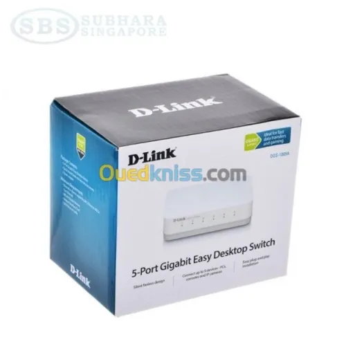 D-LINK DGS-1005A SWITCH 5 PORTS GIGABIT - PLUG AND PLAY - BOÎTIER COMPACT - ÉCONOMIE D'ÉNERGIE
