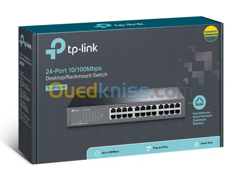TP-LINK TL-SF1024D - SWITCH DESKTOP & RACKABLE 24 PORTS - 10/100 MBPS - FAST ETHERNET -PLUG & PLAY 