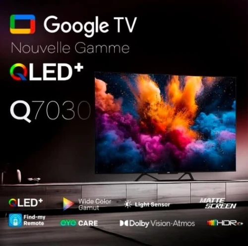 TV IRIS 75" Q7030 UHD 4K - QLED+ Smart GOOGLE TV ANDROID - 75 POUCES - WIFI - 60 Hz -Ethernet -HDMI