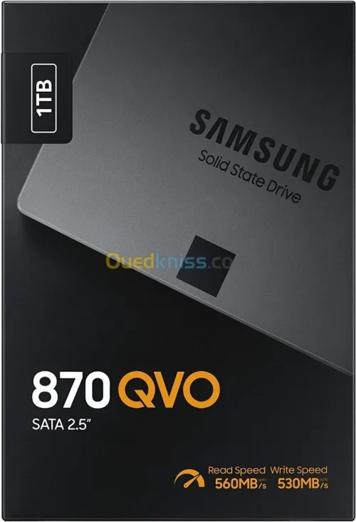 SAMSUNG 870 QVO 1TB - 2,5 POUCES, SATA 6G - VITESSES JUSQU'À 560 MOS - BLACK