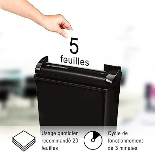 FELLOWES DESTRUCTEUR DE DOCUMENTS P-25S Coupe Droite P1 - 11Litres