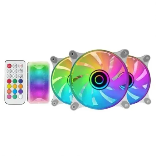 Mars Gaming MF-3DKIT Kit 3 Ventilateurs ARGB 12cm- Miroir Infinity 3D-Système Anti-Vibration