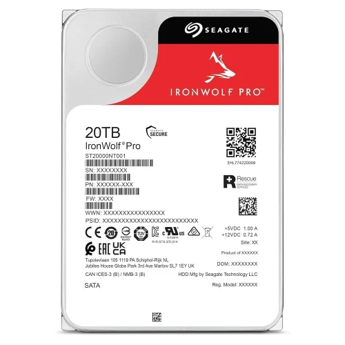 SEAGATE IRONWOLF PRO 20TO - Disque dur interne NAS HDD 3.5" SATA III - 7200 RPM - 512 MO CASH - RED - ST20000NT000