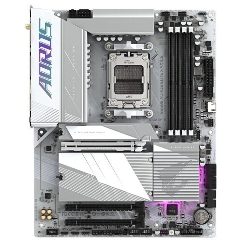 GIGABYTE B650E AORUS ELITE X AX ICE - CARTE MÈRE ATX - SOCKET AM5 - 4 x DDR5 - M.2 PCIe 5.0 - PCIe 5.0 X - WIFI 6E - BT 5.3 - LAN 2.5GBE - WHITE