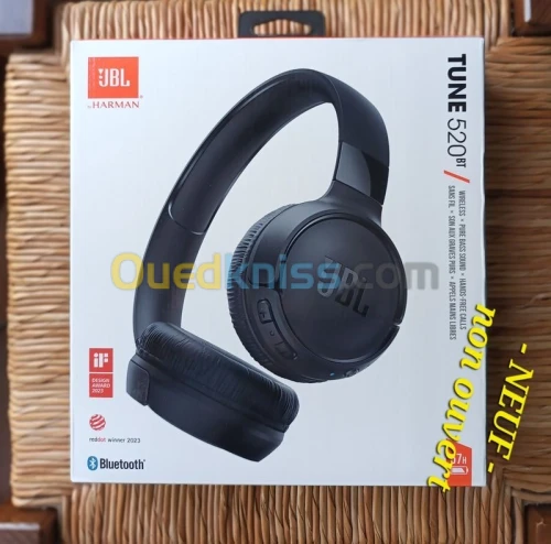 CASQUE JBL TUNE 520 BT - BLUETOOTH - SANS FIL -FAST CHARGING -PURE BASE - LÉGER & CONFORTABLE -NOIR