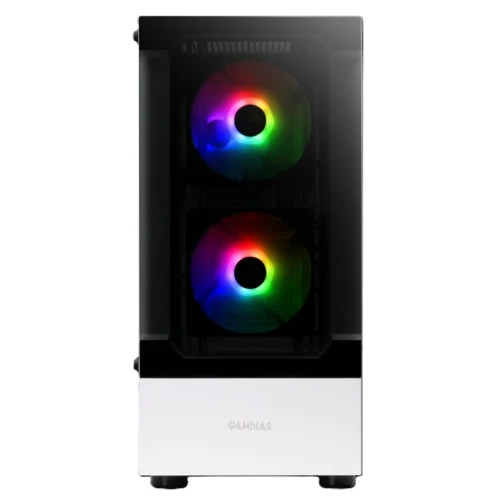  GAMDIAS TALOS E3 - BOÎTIER GAMING MOYEN TOUR - VERRE TREMPÉ - 3 x FANS ARGB - 320 mm MAX - WHITE