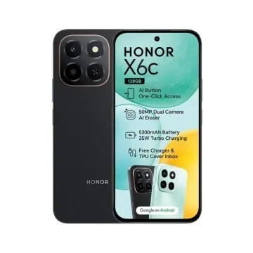 HONOR X6C - MEDIATEK HELIO G81 ULTRA - 6GO - 128GO - DUAL SIM - 6.6" HD 120 HZ - 50MP - NFC - 5300MAH - BLACK 