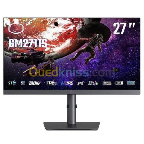 ECRAN COOLER MASTER GM2711S - 27" 2K QHD - ULTRA IPS - 180HZ - 0.5MS - ADAPTIVE SYNC - HDMI -DP