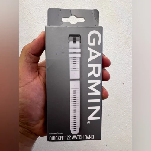 GARMIN QUICKFIT BRACELET 22MM - SILICONE ULTRA CONFORT - BLANC SILEX - ULTRA-CONFORTABLE - WHITESTONE - WHITE