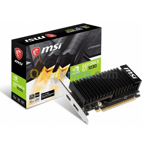 MSI GT 1030 LOW PROFILE OC - 4GB GDDR4 - PCIE 3.0 X16 - 1430 MHZ BOOST - 1X FAN - DP - HDMI - NOIR
