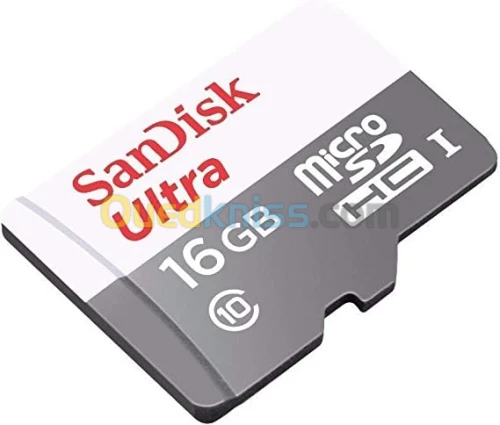 SanDisk Ultra Carte Mémoire MicroSDHC - Classe 10 - 16 Go - UHS I - 80 MB/s
