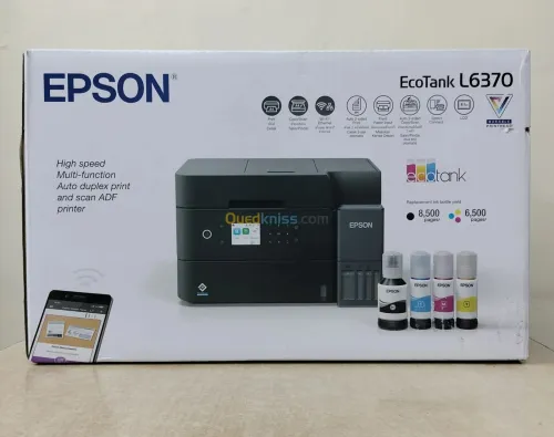 EPSON ECOTANK L6370 - IMPRIMANTE MULTIFONCTION - ADF RECTO VERSO AUTOMATIQUE - WIFI - PRECISIONCORE - BLACK