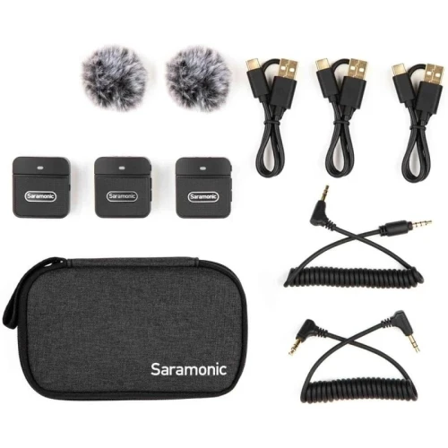 SARAMONIC BLINK100 B2 - MICROPHONE SANS FIL - ULTRA COMPACT - 2TX + 1RX -DUAL CHANEL -2.4GHZ -BLACK