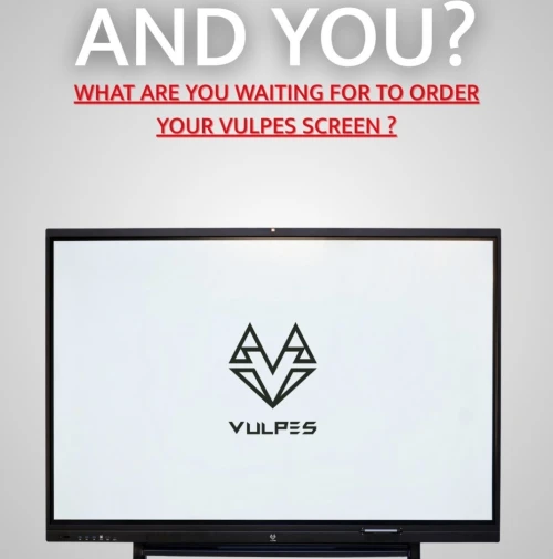 ECRAN INTERACTIF VULPES 75" - 4K ULTRA HD TACTILE - 8GO - 256GO SSD + SUPPORT - SANS OPS - WIN11 - BLACK