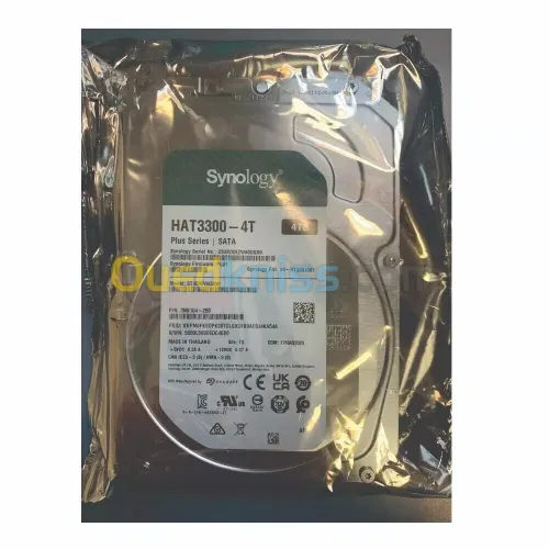 SYNOLOGY HAT3300-4T - DISQUE DUR 3.5" 4TO - 5400 RPM SERIAL ATA 6GB/S -202 MO/S - POUR NAS SYNOLOGY