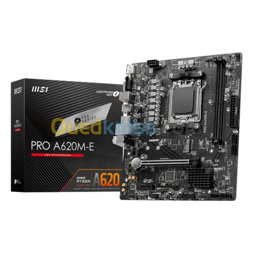 CARTE MÈRE MSI PRO A620M-E Micro ATX - Socket AMD AM5 - 2xDDR5 - 1x M.2 Gen4 - 6400+MHz/OC