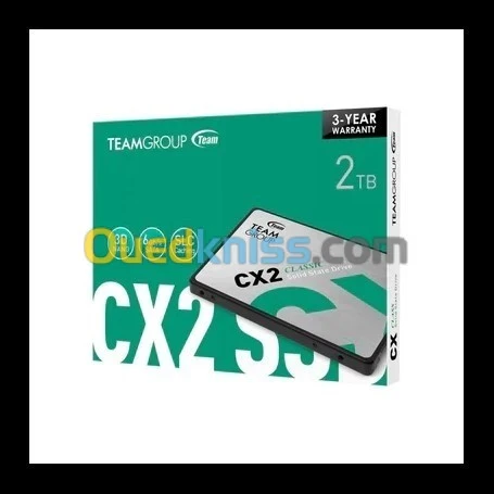 TeamGroup SSD CX2 2TB SATA 2.5" - SATA III 6GB/S - 540 MO/S - SLC CAHCING - SLIVER