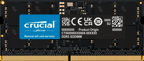 RAM CRUCIAL 16GB DDR5 - 4800 MHZ - SODIMM - LAPTOP - ULTRA PERFORMANCE - 1.1V - BLACK
